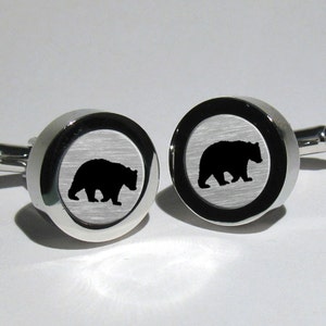 Bear Cufflinks,Grizzly Bear,Polar Bear,Bear Hunter,Wildlife Cufflinks,Hunters Cufflinks,Animal lovers gift,Hunters gift image 1