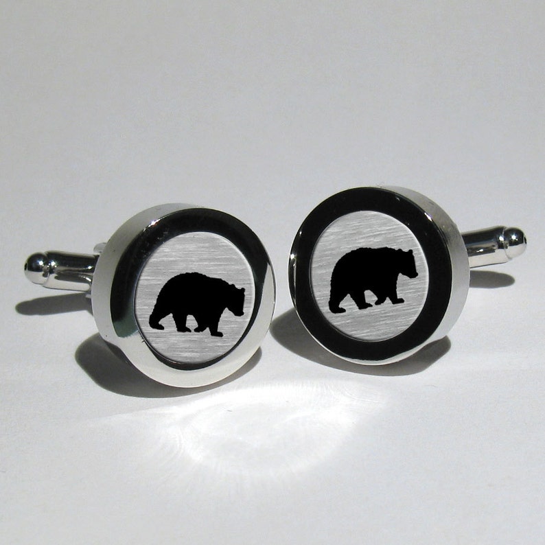 Bear Cufflinks,Grizzly Bear,Polar Bear,Bear Hunter,Wildlife Cufflinks,Hunters Cufflinks,Animal lovers gift,Hunters gift image 2