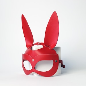 Leather Bunny Mask, Leather rabbit mask, Mask for Masquerade, Leather Bunny Ears, festival mask, Valentine gift