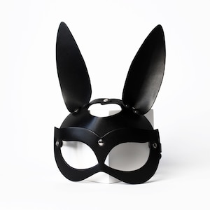 Leder Hasenmaske, Valentinstag Geschenk, Kaninchen Maske, Masquerade Maske, Leder Hasenohren für Festival Maske