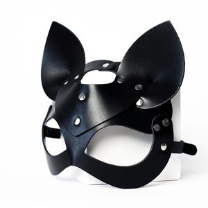 Leather Kitty Mask, Leather cat mask, Mask for Masquerade, festival mask, valentine gift