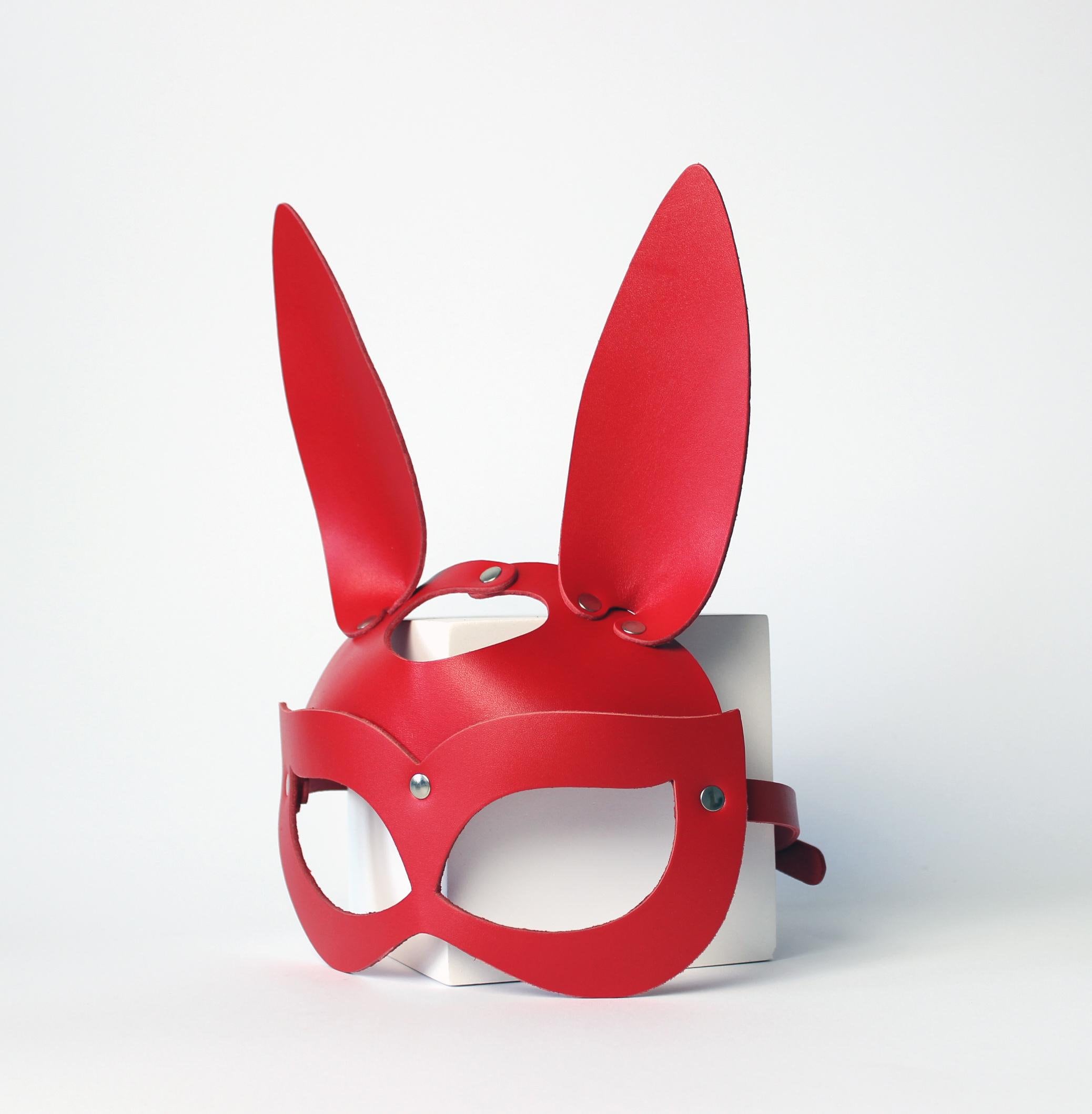 Leather Bunny Mask, Leather rabbit mask, Mask for Masquerade, Leather Bunny Ears, festival mask, Valentine gift