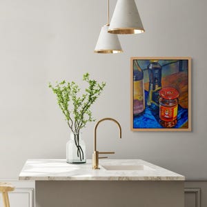 Lámina artística de Lao Gan Ma Chili Crisp / Pintura al óleo de comida asiática imagen 2