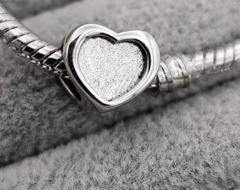 Heart Ashes Memorial Charm for Bracelet | Cremation Ashes Keepsake Jewellery | Pandora-Style Compatible Remembrance Charm | Forever In Resin