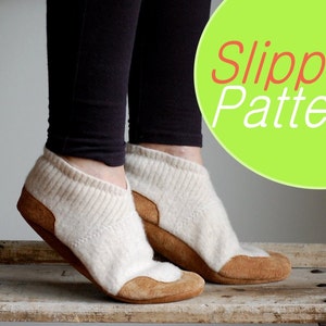 Slippers Sewing Pattern, Women & Men sizes, PDF Instant Download Tutorial, Women sizes 6.5, 8, 9.5, Men sizes 10, 11.5, 13 image 1