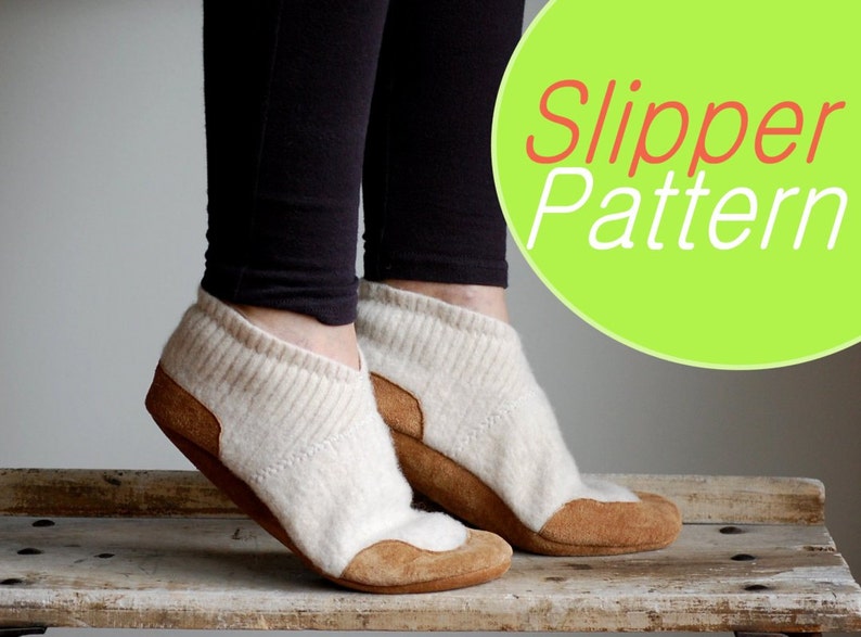 Slippers Sewing Pattern, Women & Men sizes, PDF Instant Download Tutorial, Women sizes 6.5, 8, 9.5, Men sizes 10, 11.5, 13 image 1