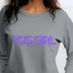 70&#39;s-themed long sleeved t-shirt, Retro t-shirt, vintage 70&#39;s style, disco party shirt, groovy tee, 70s fashion throwback shirt nostalgic