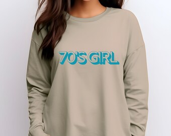 70s Girl Long Sleeve T-Shirt, Retro Disco Party Tee