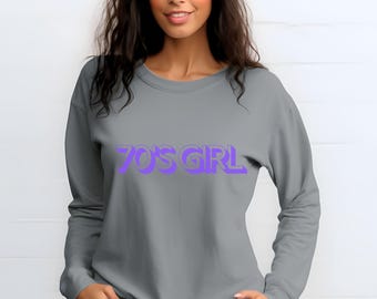 70's Girl Long Sleeve T-Shirt, Retro Disco Style