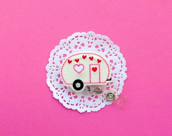 Valentine Camper Badge Reel, Love Day Badge Reel, Glitter Hearts Badge Reel, Holiday ID Holders, Interchangeable Badge Toppers For Reels