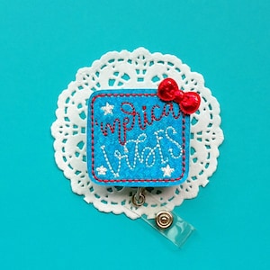 Merica Vibes Badge Reel, 4th of July ID Badge, Patriotic Badge Reels, Name Badge Holders, Glitter Badge Reels, July 4th Holiday Badge Reel