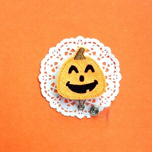 Jack o Lantern Badge Reel, Pumpkin Badge Reel, Halloween Badge Reel, Glitter Badge Reel, ID Badge Holder, Halloween Nurse Gifts, ID Badge