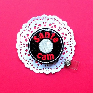 Santa Cam Badge Reel,Glitter Badge Holder,Christmas Reel, ID Badge Holder,Christmas Badge Reel,Santa ID Badge Reel , Interchangeable Badge