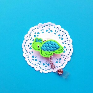 Turtle Badge Reel, Turtle ID Holder,Turtle ID Badge,Glitter Badge Reel, ID Badge Holder, Badge Reel Clip,Nurse Badge (Set of 1)