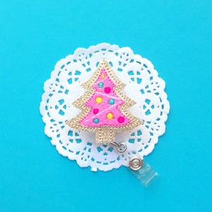 Christmas Tree Badge Reel,Glitter Badge Holder,Christmas Cookie ID Holder, ID Badge,Christmas Badge Reel,ID Badge Reel Interchangeable Badge