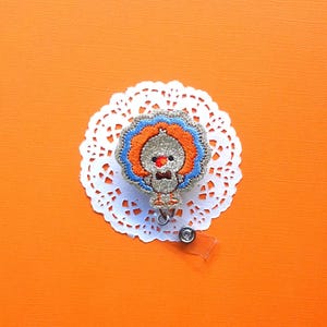Turkey Badge Reel, Glitter Badge Holder, Fall Badge ID Holder, ID Badge Holder, Nurse Badge Reel, Thanksgiving Badge Reel, Cute Badge Clip