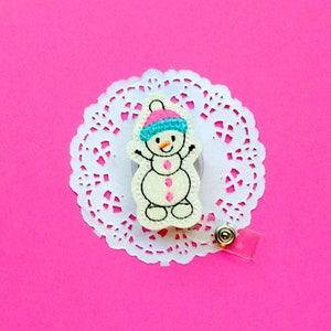Snowman Badge Reel, Glitter Badge Reel, Snowgirl Badge, Winter Badge Holder,  Badge, Nurse Badge Reel / Christmas , Interchangeable Badge