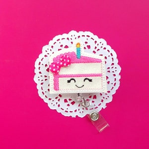Cake Badge Reel, Glitter ID Badge, Celebrate Badge Holders, Name Badge Clips, Birthday Badge Reel, Bakery Worker Badge Reels, Cute Badges