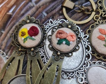 Handmade Embroidered bookmarks,Christmas Gifts, Antique bookmarks.
