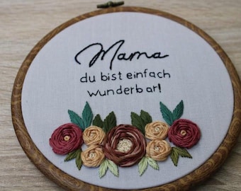 Hand embroidered Mother‘s Day Gift , wall Decor for Mom.
