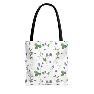 Floral Tote Bag, flower tote canvas, wildflower bag, eco friendly bag, aesthetic tote bag, reusable bag, gift for plant lover, tote flower