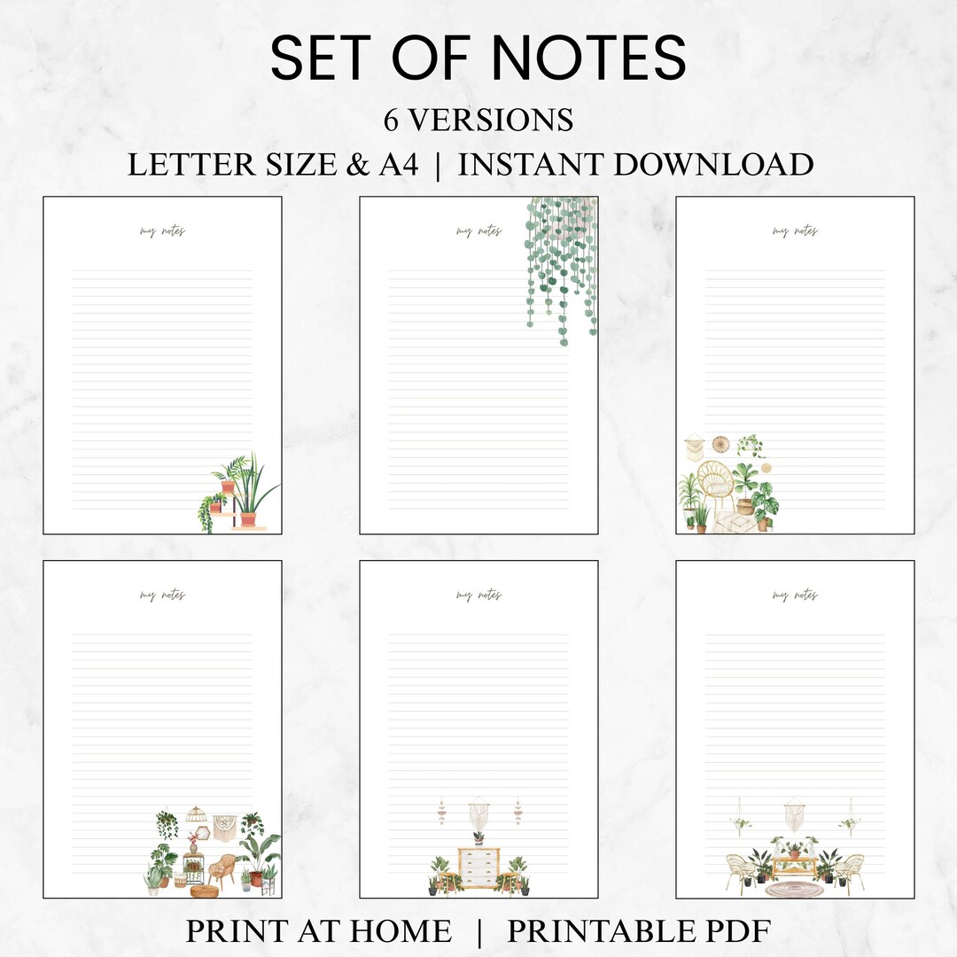 Boho Macrame Printable Notes – Rustic A4/A5/US Letter (PDF Template) - Etsy