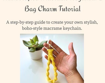 Macrame Keychain PDF Pattern: Beginner-Friendly DIY Tutorial (Digital Download)