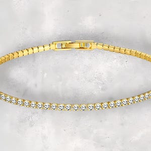 Sterling Silver Tennis Bracelet 16-19cm | 2mm Zirconia | Anniversary Gift | Genuine 925 Silver Jewelry