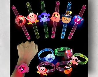 Leuchtende Halloween-Armbänder & Ringe | 5/10/20 Stück Kinderpartie Spielzeug | Halloween-Leckereien | Dekorationen