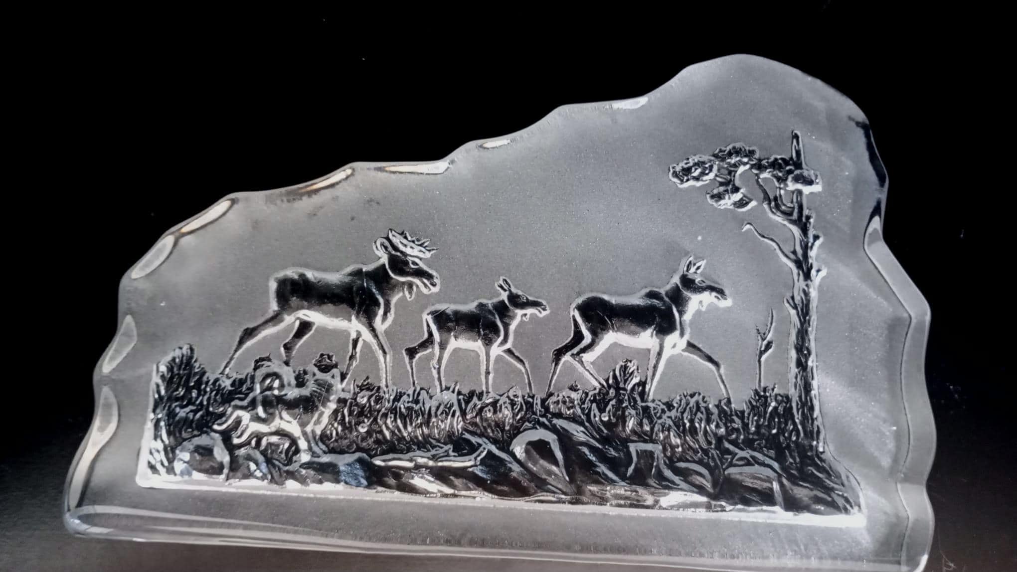 Nybro Glass Moose Block – Elegant Swedish Art Glass Sculpture - Etsy