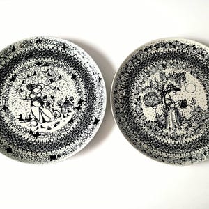 Bjorn wiinblad nymolle wall plates – summer & winter from the season series | beautiful decorative art