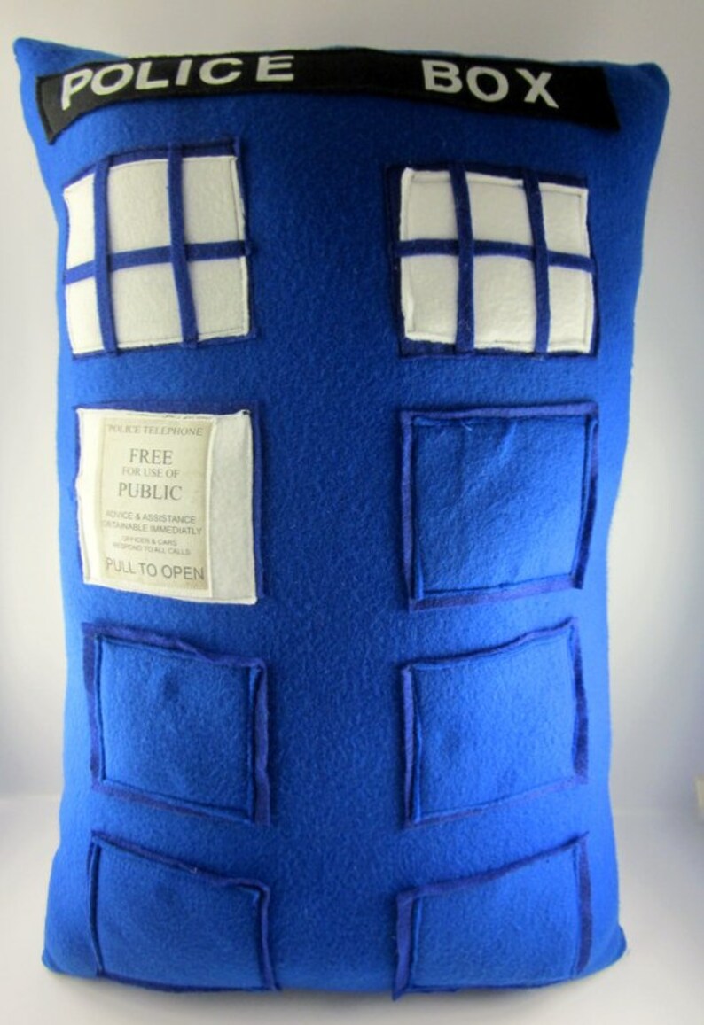 Dr Who Inspired Tardis Big Pillow Made To Order Etsy
