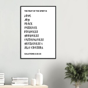 Inspirational Bible Verse, Fruit of the Spirit, Classic Matte Paper Wooden Framed Poster