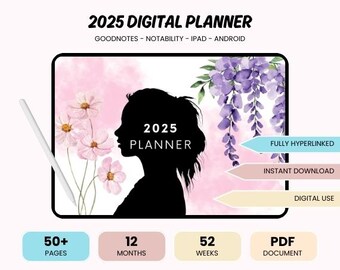 Chic 2025 Digital Planner for Boss Babes | PDF Planner | Goodnotes Planner | Dated Planner | Vision Board