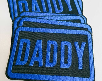 3" DADDY in Blue - Embroidered Hat Patch