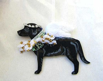 black lab angel ornament