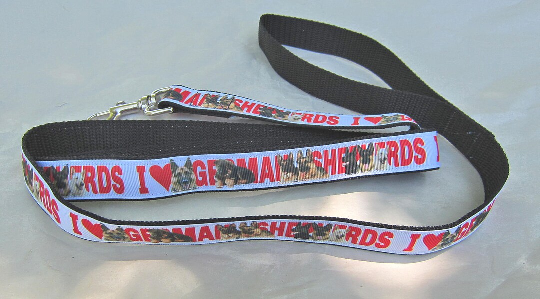 Dog Leash GERMAN SHEPHERD Red Lettering Dog Breed 5 Foot Leash Nylon ...
