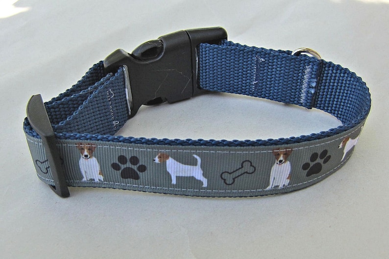 Dog Collar JACK RUSSELL TERRIER Grosgrain Ribbon/Nylon Snap Etsy