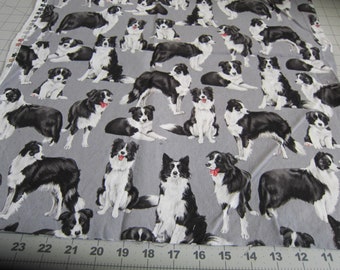 Dog Fabric BORDER COLLIE Timeless Treasures Cotton Fabric 44" wide..choose length