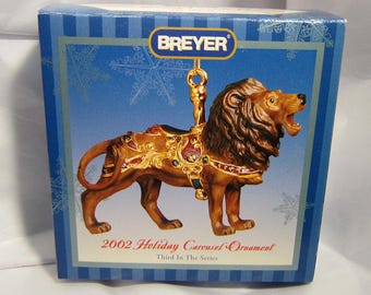 Vintage Breyer 2002 Holiday Carrousel Lion Ornament Third in series Retired NIB