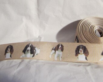 Ribbon Dog SPRINGER SPANIEL Dog Breed Grosgrain 7/8" Ribbon...choose length