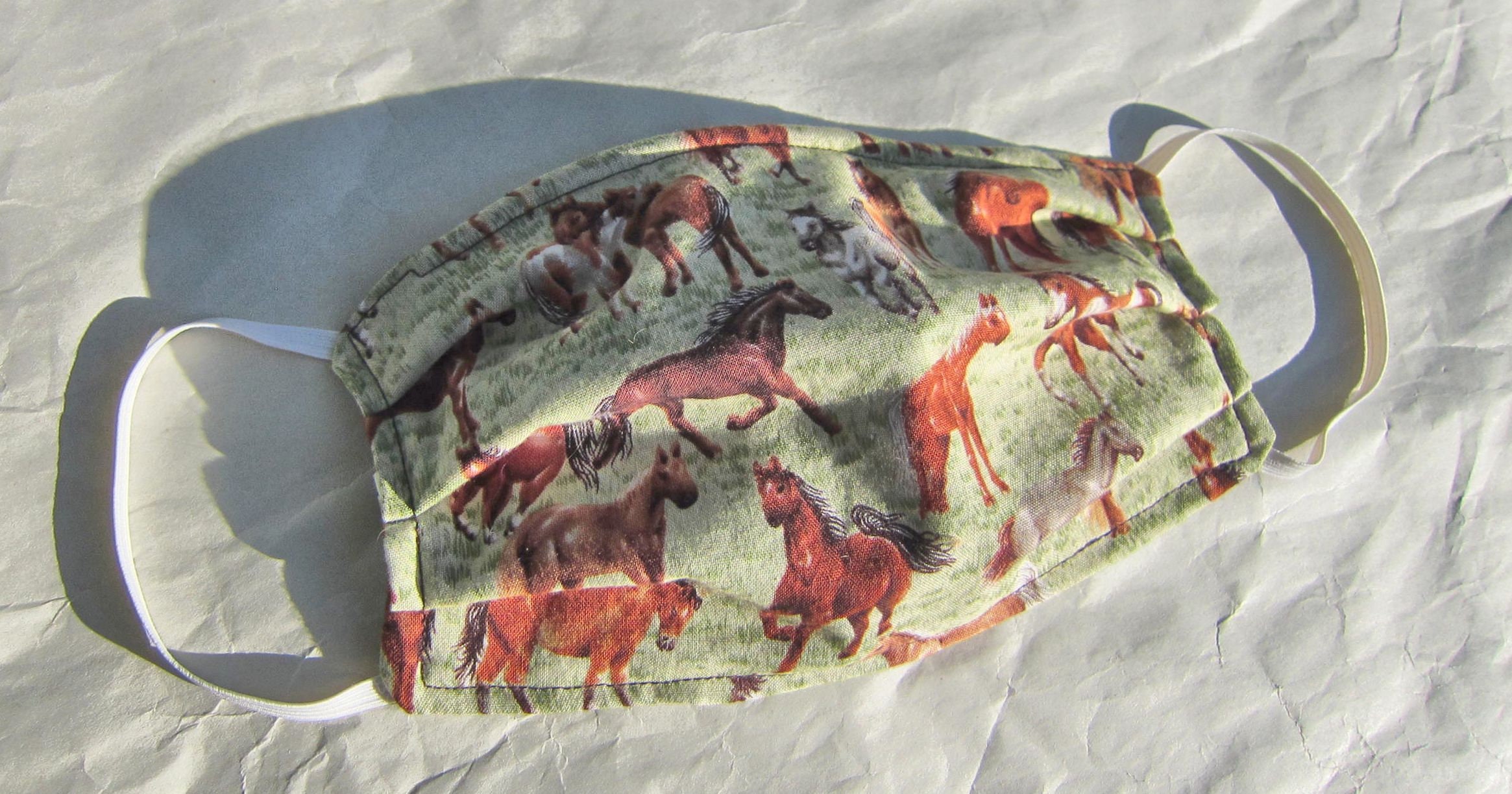 Reusable Face Mask HORSES BREEDS on Pale Green Face Mask Etsy