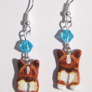 Handpainted WELSH CORGI Sable Rear End Clay Earrings choose bead color