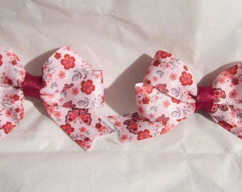 Handmade Butterfly Design Childrens Hair Bow w/clip Grosgrain Ribbon 3" set of 2...choose style