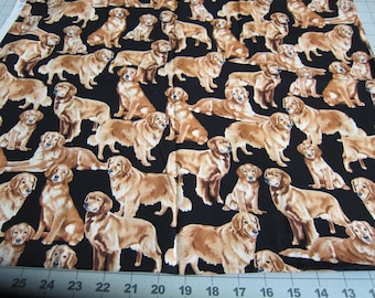 Dog Fabric GOLDEN RETRIEVER Timeless Treasures Cotton Fabric 44" wide 1 yard piece