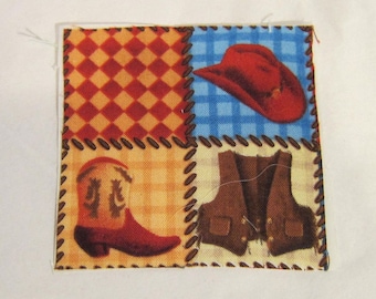 Horse WESTERN RIDING Cotton Fabric Applique Iron-on/Sew on DIY...choose style