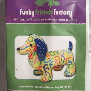 Craft Supply Digger & Dixie DACHSHUND Paper Pattern Plush Dog Making Pattern and Dachshund Fabric