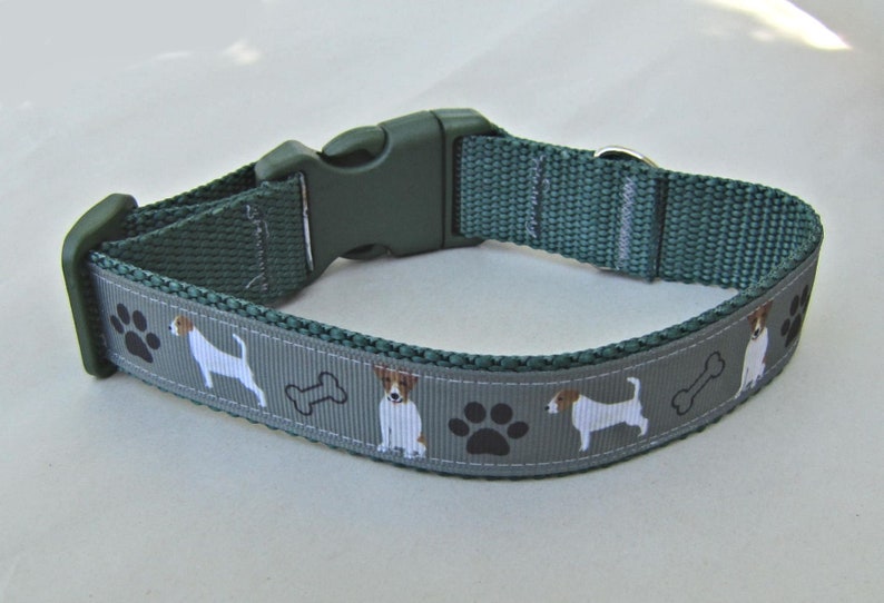 Dog Collar JACK RUSSELL TERRIER Grosgrain Ribbon/Nylon Snap Etsy