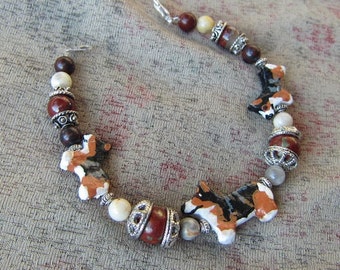 Corgi TriColor Agate Beaded Bracelets