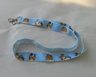 SHETLAND SHEEPDOG Dog Breed Lanyard/Keychain/Badge Holder Grosgrain & Satin Ribbon w/Metal Charm...choose ribbon style